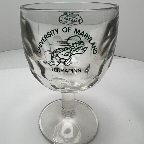 1960s Falstaff Beer University of Maryland Terrapins Glass - Picture 1 of 3